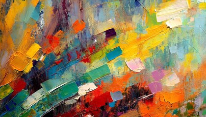 fragment of multicolored texture painting abstract art background oil on canvas rough brushstrokes...