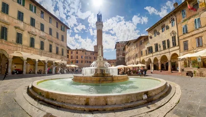 Fotobehang fonte branda is the oldest and perhaps most impressive fountain of siena italy © Enzo