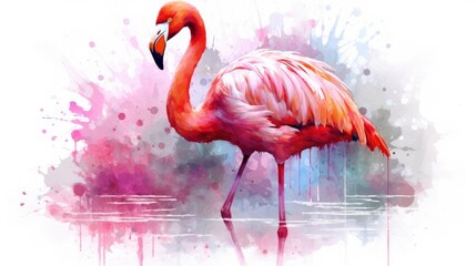 Pink Flamingo Print Wall Art Painting