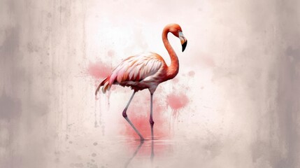 Pink Flamingo Print Wall Art Painting