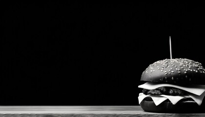 hamburger black outlines monochrome vector illustration