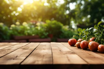 Fotobehang tomatoes on the wood table © Veronika