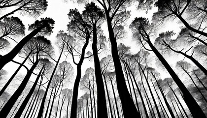 black and white trees background pattern - Powered by Adobe