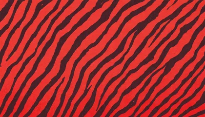 Deurstickers abstract red zebra animal print fabric safari background wallpaper © Enzo