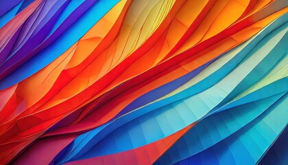 abstract colorful paper patterns on red and blue background in the style of colorful curves light violet and orange photorealistic details engineering construction and design new american color
