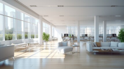 Fototapeta premium White open space office interior can be used as background