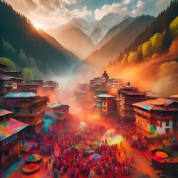 illustration of abstract colorful Happy Holi background card design for color festival of India celebration greetings