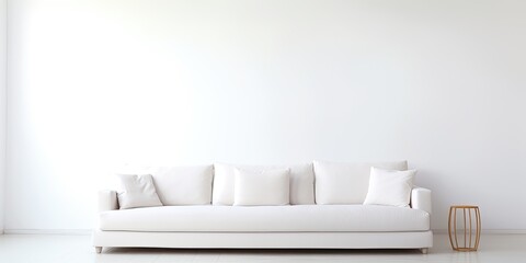 Fototapeta na wymiar White couch on white surface.