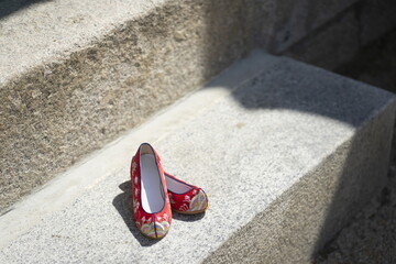 Korean traditional flower shoes,new year's image