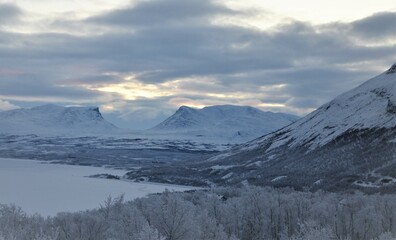 Winter in Björkliden, Lappland in the North of Sweden with temparatures below 30°C