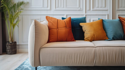 Contemporary living room with natural light and plant decor