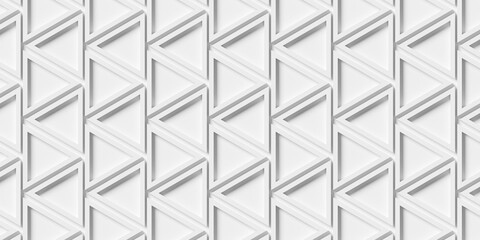 Fototapeta premium Array or grid of offset triangle frames geometrical background wallpaper banner template pattern flat lay top view from above