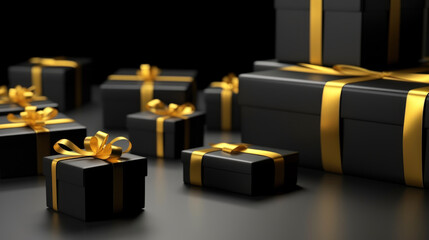 gift box with gold ribbon