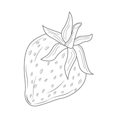 Strawberry silhouette. Strawberry. Strawberry red summer fruit. Natural, organic dessert sweet, fresh berry. Natural product. Healthy eating and diet. Design posters, patches, prints on clothes.