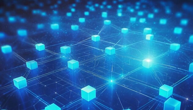 blockchain crypto technology abstract cubes technology connectivity background wallpaper with big data