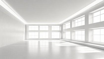 3d white interior background