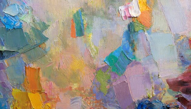fragment multicolored texture painting abstract art background oil on canvas rough brushstrokes of paint closeup of a painting by oil and palette knife highly textured high quality details
