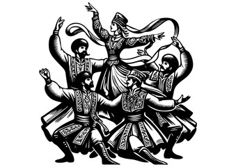 Fototapeta na wymiar Georgische Tänzer