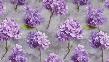 lilac flowers with cement texture seamless pattern repeating background for wallpaper textile or ceramic surface