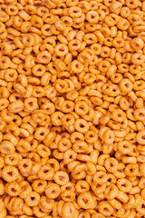 Corn-flakes background and texture. Top view.