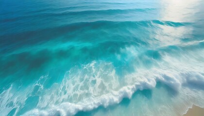 Fototapeta na wymiar breath of the winds turquoise sea and azure waves top view