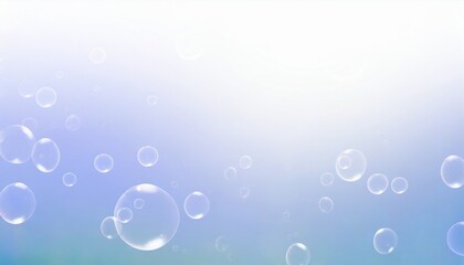 beautiful blue soap bubbles floating in the air white space abstract fun background blue gradient blurred background refreshing of soap suds bubbles water - obrazy, fototapety, plakaty