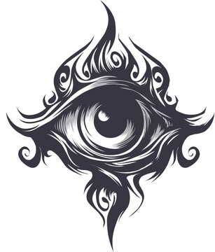 Devil Eye Monster: Dark Illustration & Tattoo Symbolism