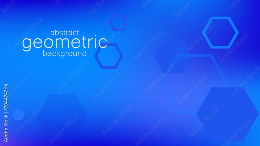 Poster abstract blue background of random hexagonal shapes of different sizes and transparency. conceptual 