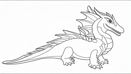 colouring page for kids toddler and toddlers minimal cute dragon illustration one thick single outline drawing artwork