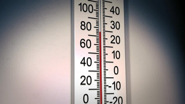 Thermometer with level at 75 degrees