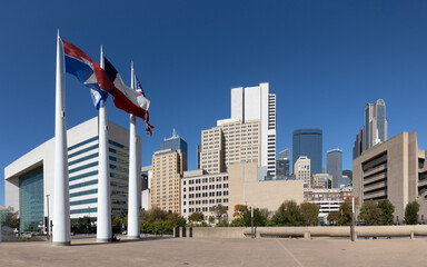 skyline in morning time in Dallas, Texas, USA