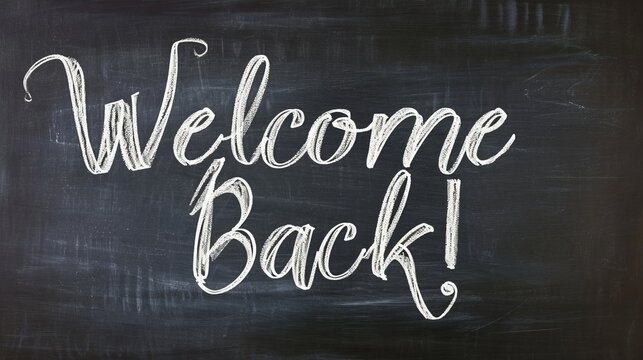 Back to School Welcome Back Message on a Black Chalkboard
