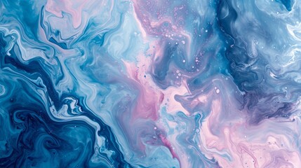 Swirling Blue and Pink Marble Texture for Background or Wallpaper