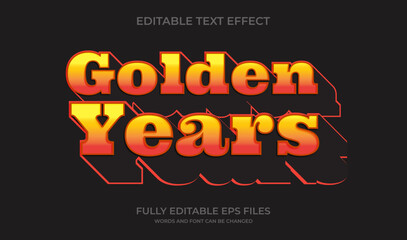 Golden years vintage editable text effect