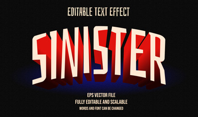 horror sinister editable text effect