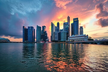 Marina Bay Skyline: Capturing Singapore's Cityscape at Sunset