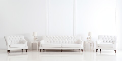 White background with a group of sofas