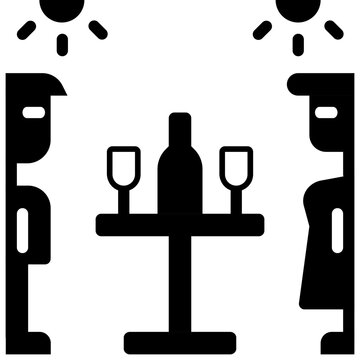 monthy gathering party glyph style icons