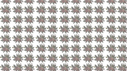 Flowers on the old white wall background, digital wall tiles or wallpaper design