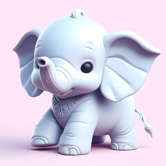 3D cute elephant baby