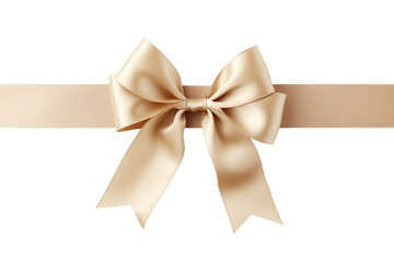 Beige ribbon with bow isolated png