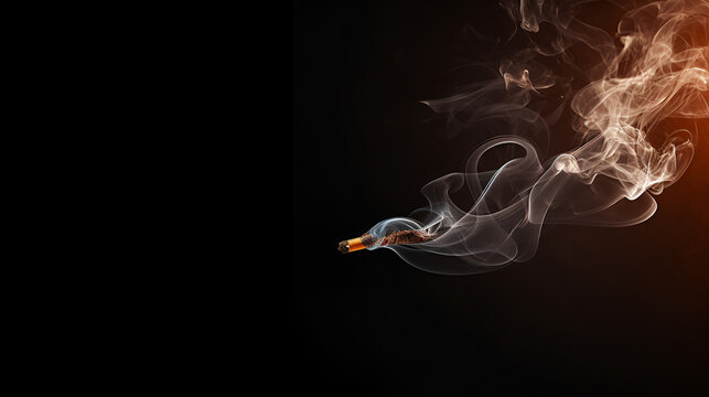 Smoking death and danger concepts are burning cigarettes that cause lung cancer and serious health risks, generative ai