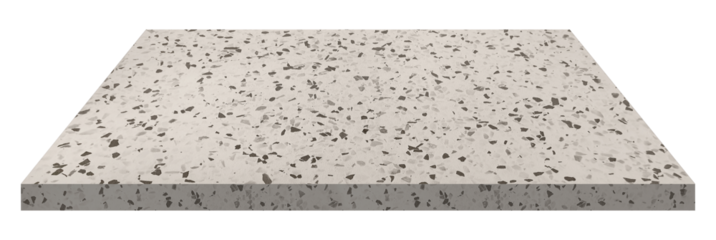 beige terrazzo srone table showing beautiful stone flakes isolated on background with clipping path. luxury vintage table for photo montage. grey table top or counter top for displayed products.