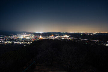 埼玉県小川町の夜景 奥に深谷・群馬・赤城山方面の明かり