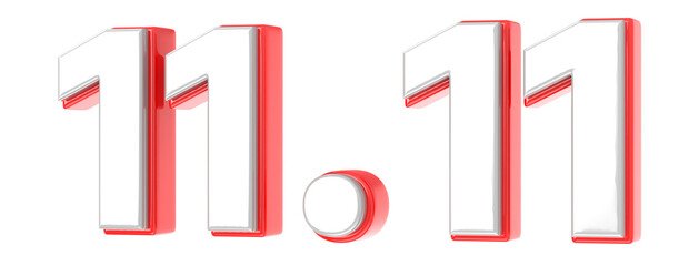 11.11 Sale 3D Number Illustration Concept Design