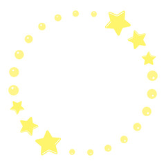 黄色のぷっくりかわいい星の丸フレーム　平成レトロ