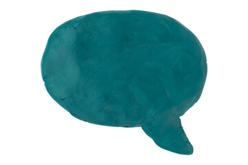Green speech bubble plasticine isolated on transparent background