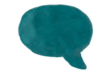 Green speech bubble plasticine isolated on transparent background