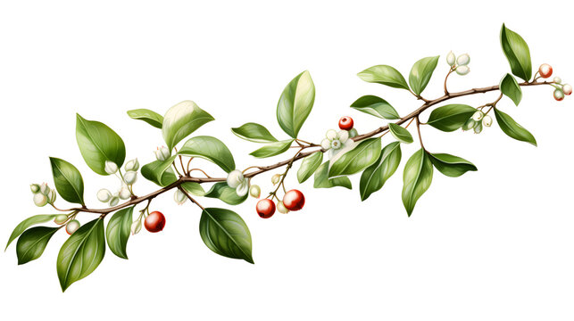 Mistletoe, transparent background, high-resolution image, holiday decoration, festive plant, mistletoe clipart, Christmas illustration