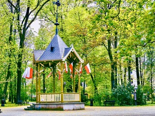 Gazebo in the park of the city of Jaslo, Poland.